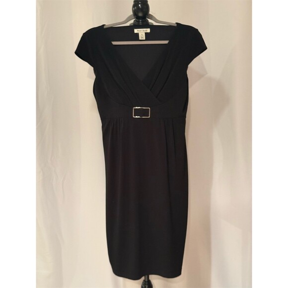 Calvin Klein Dresses & Skirts - White House Black Market Dress Womens Size 6 Black Wrap Sheath Buckle